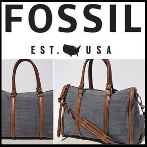 FOSSIL women’s canvas bag with cross-body strap